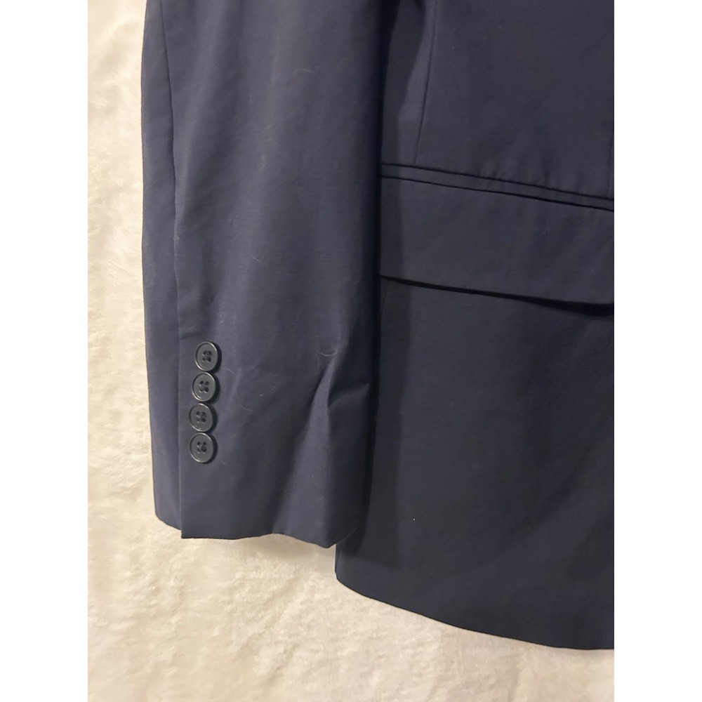 Calvin Klein Mens Navy Blue Wool Blend Stretch Two Button Blazer Sport Coat 40S - Picture 2 of 6
